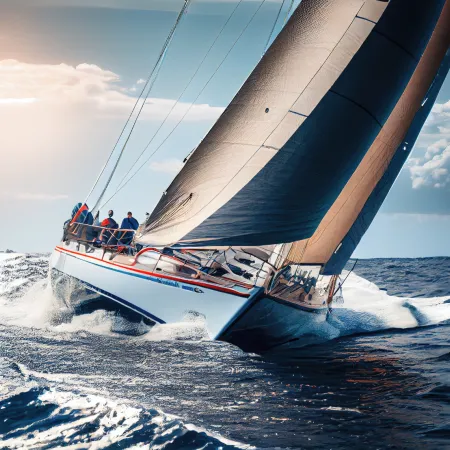a yacht at full sail