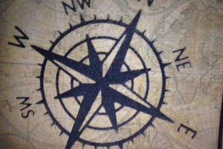 Compass on old paper