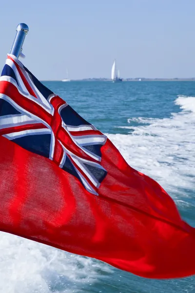 Red Ensign flying at the back of a pleasure vessel