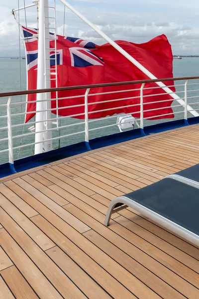 Red Ensign flag on the rear of a cruise ship