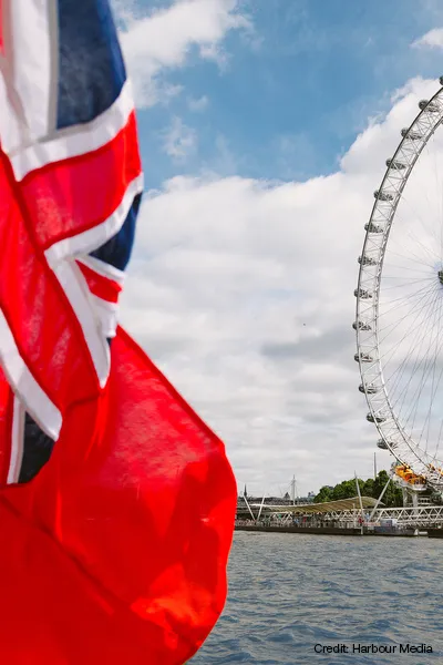 Red Ensign next to the London Eye