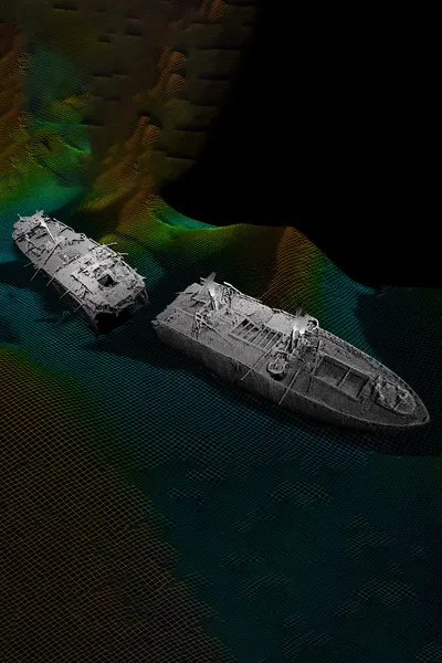Hydrographic image of a wreck