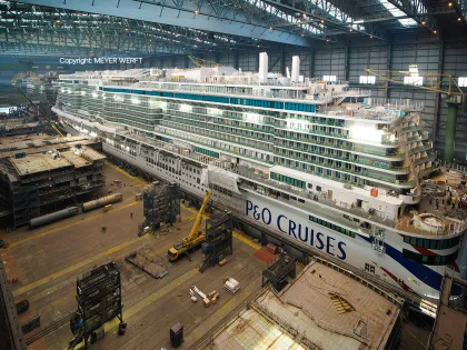 Arvia being built at Meyer Werft in Papenburg, Germany