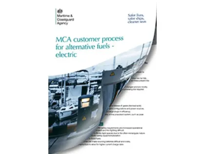 Front cover of the leaflet on MCA customer process for alternative fuels - electric
