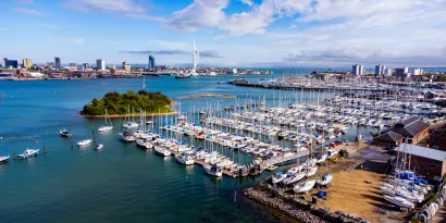 Aerial view of Gosport Marina