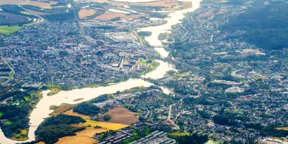 Aerial view of Lillestrøm in Norway
