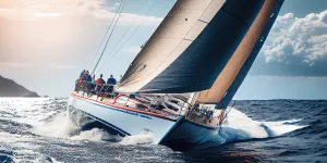 a yacht at full sail