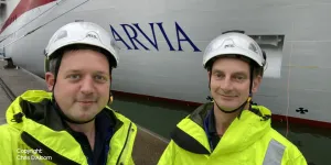 Chris D’Alcorn and Matt Mills standing in front of Arvia