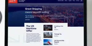 Homepage of the UK Shipping Concierge website