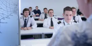 A group of cadets in a classroom