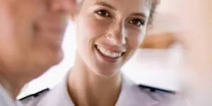 Seafarer smiling at the camera