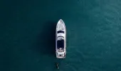 Aerial view of yacht